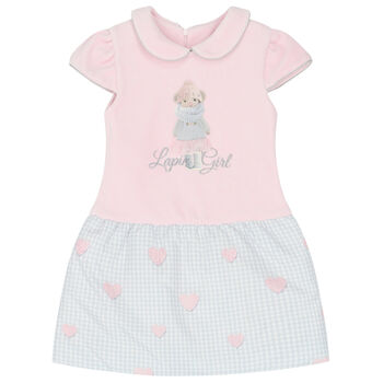 Girls Pink & Grey Mouse Dress